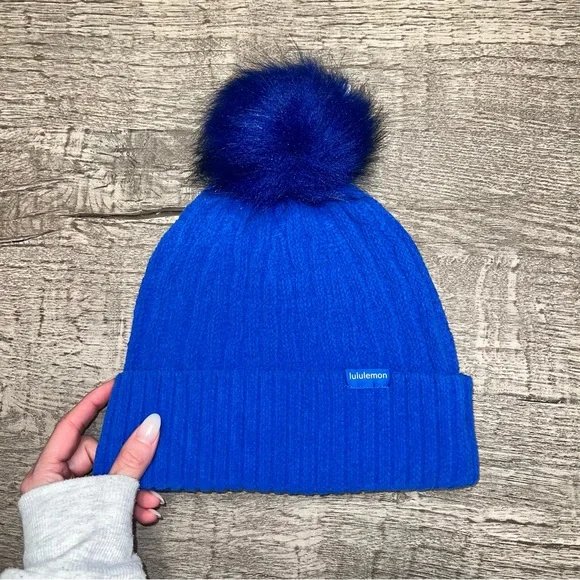 LULULEMON | athletica Bright Blue Knit Beanie | Like New Lululemon Warm Revelation Beanie - Heathered Blue Nile  main image 3
